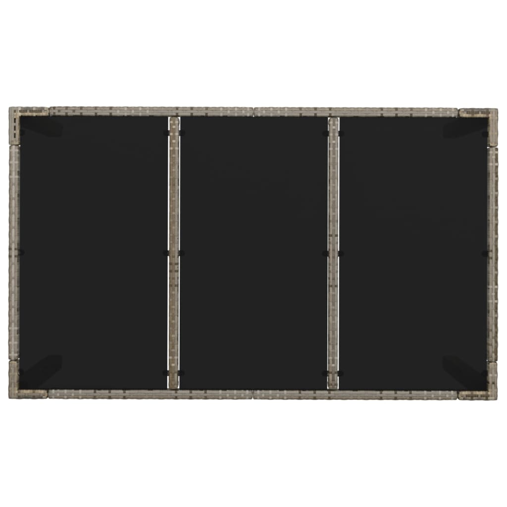 7-tlg. Garten-Essgruppe mit Kissen Grau Poly Rattan