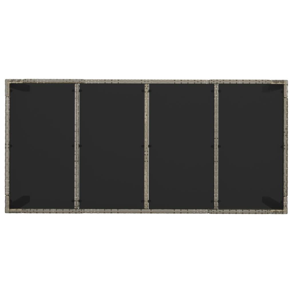 9-tlg. Garten-Essgruppe mit Kissen Grau Poly Rattan