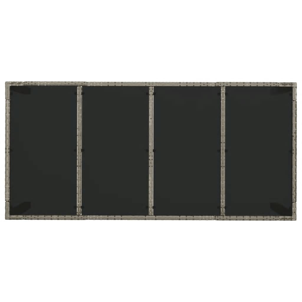 7-tlg. Garten-Essgruppe mit Kissen Grau Poly Rattan