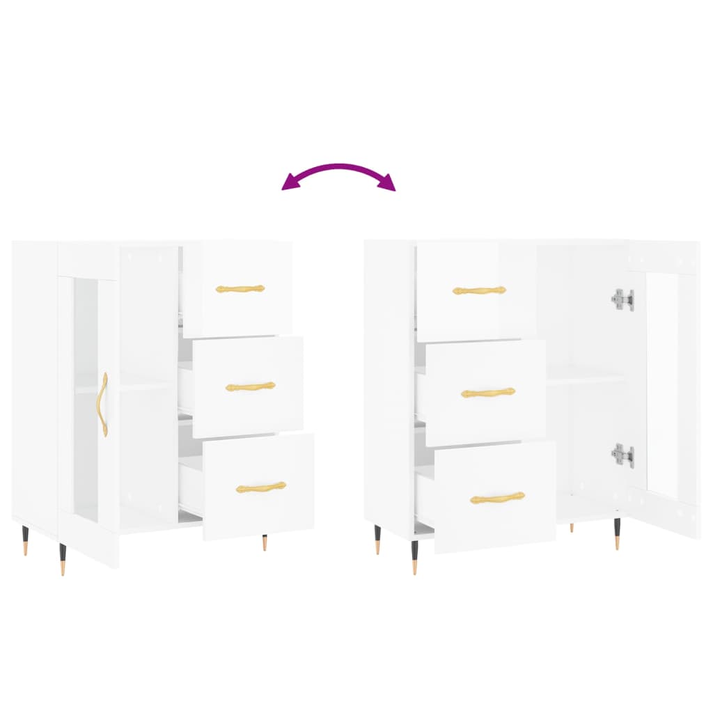 Sideboard Hochglanz-Weiß 69,5x34x90 cm Holzwerkstoff