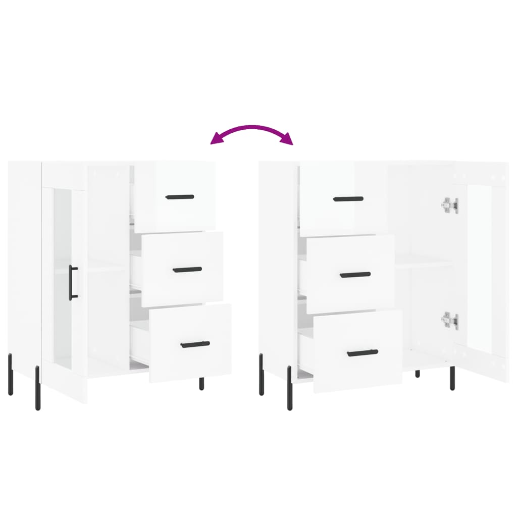 Sideboard Hochglanz-Weiß 69,5x34x90 cm Holzwerkstoff