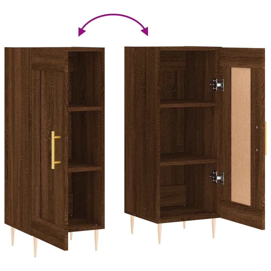 Sideboard Braun Eichen-Optik 34,5x34x90 cm Holzwerkstoff