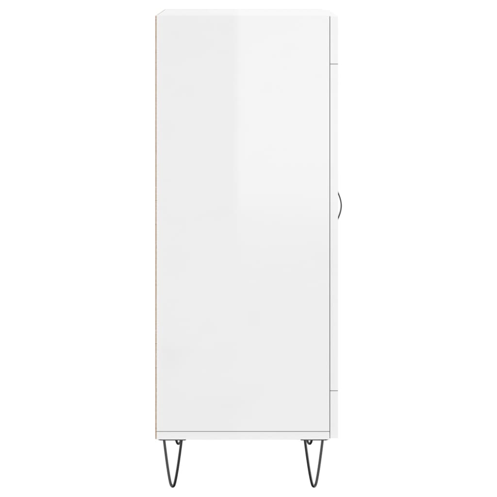 Sideboard Hochglanz-Weiß 34,5x34x90 cm Holzwerkstoff