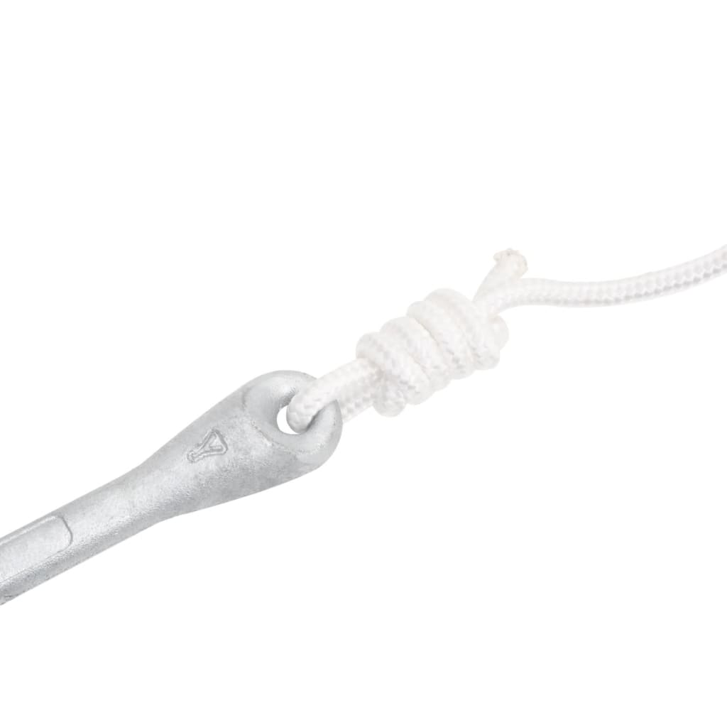 Klappanker mit Seil Silber 4 kg feuerverzinktes Gusseisen