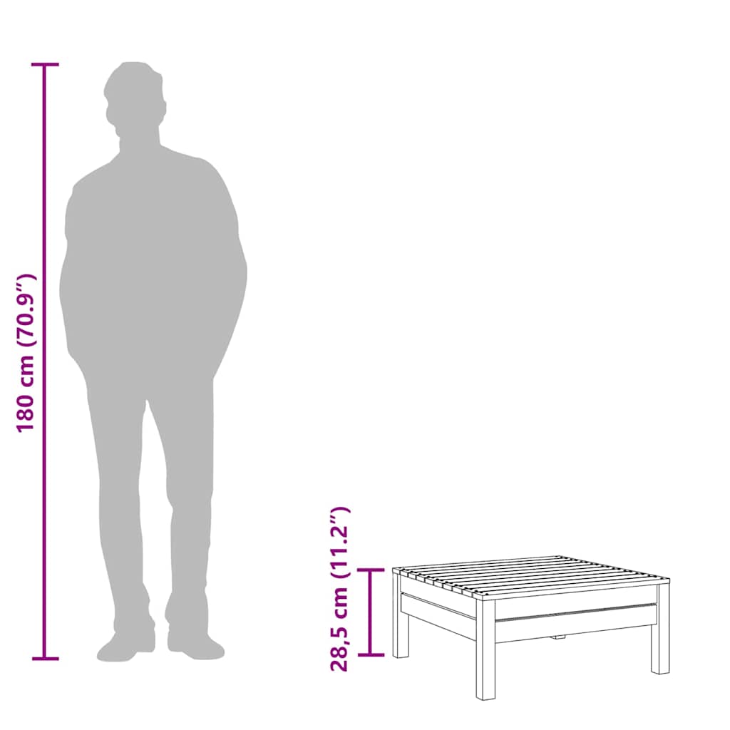 Gartenhocker Wachsbraun Massivholz Kiefer