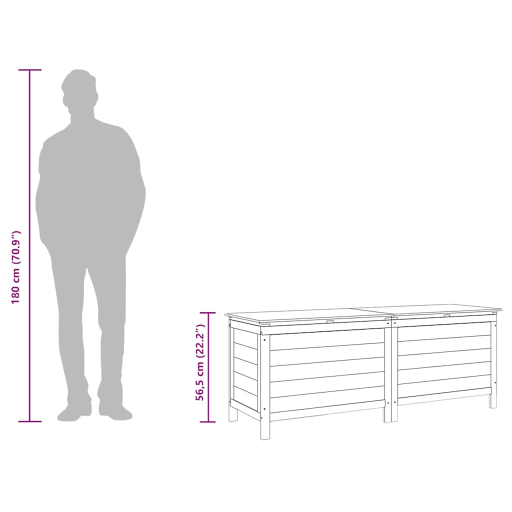 Gartentruhe Braun 150x50x56,5 cm Massivholz Tanne