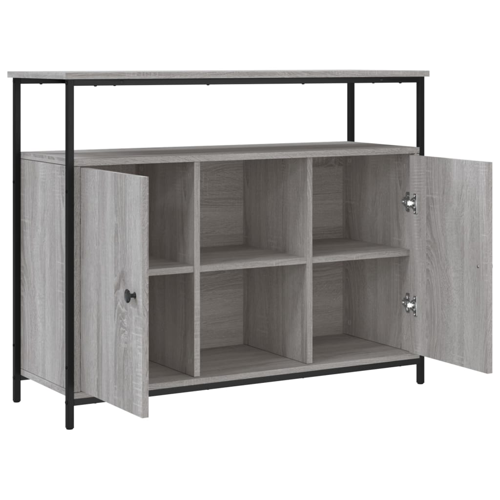 Sideboard Grau Sonoma 100x35x80 cm Holzwerkstoff