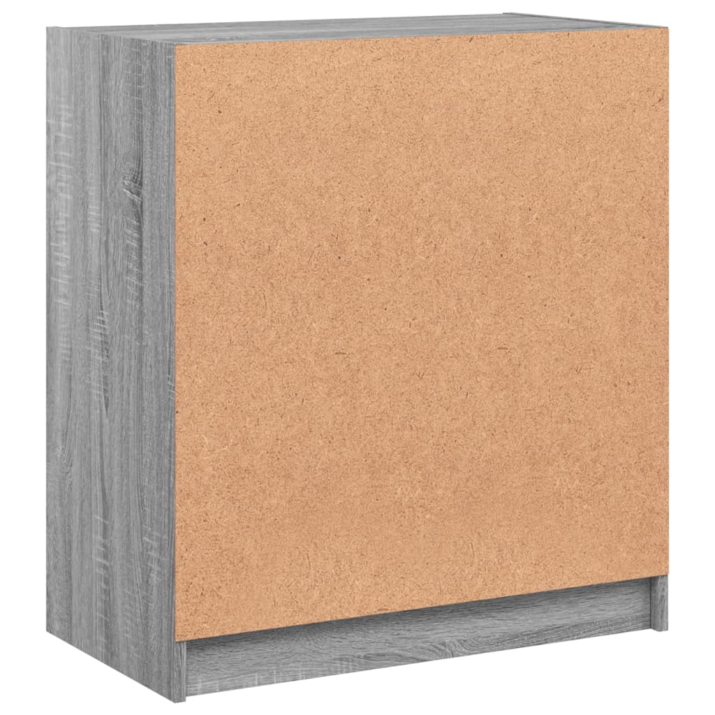 Beistellschrank mit Glastüren Grau Sonoma 68x37x75,5 cm