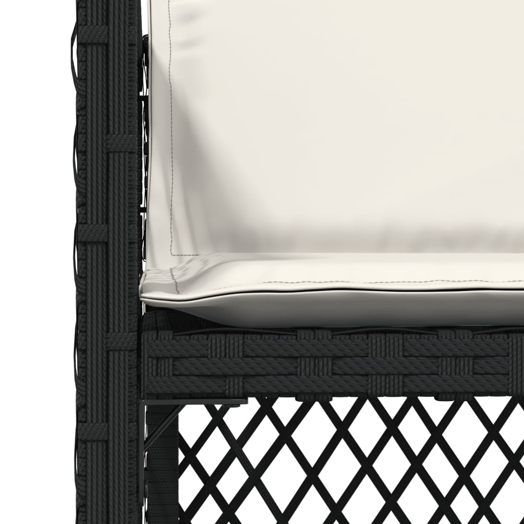 Gartenstühle mit Kissen 4 Stk. Schwarz Poly Rattan