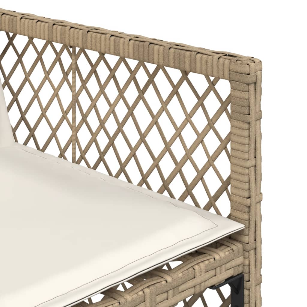 Gartenstühle mit Kissen 4 Stk. Beige Poly Rattan