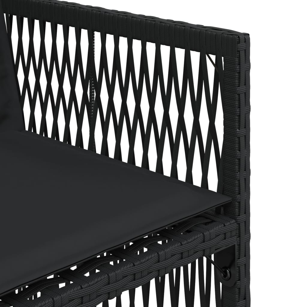 Gartenstühle mit Kissen 4 Stk. Schwarz Poly Rattan