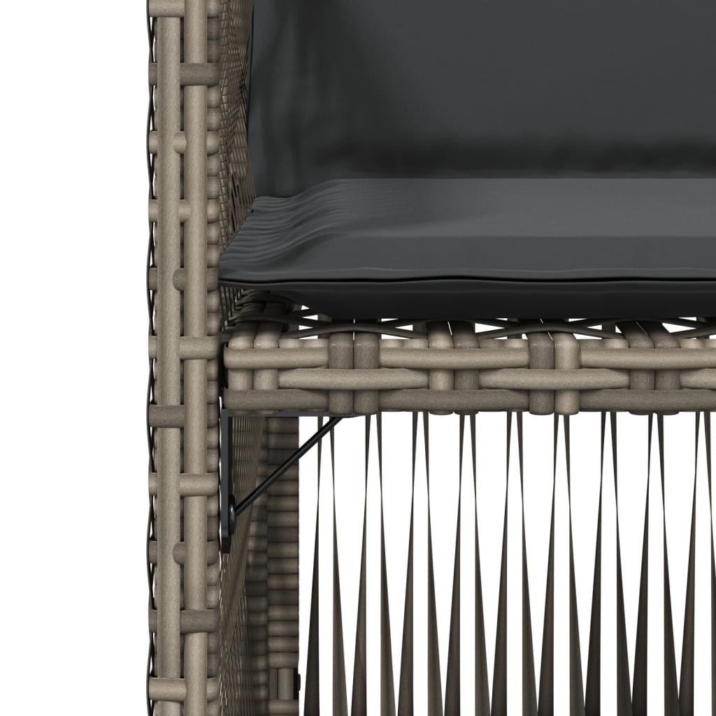 Gartenstühle mit Kissen 4 Stk. Grau Poly Rattan