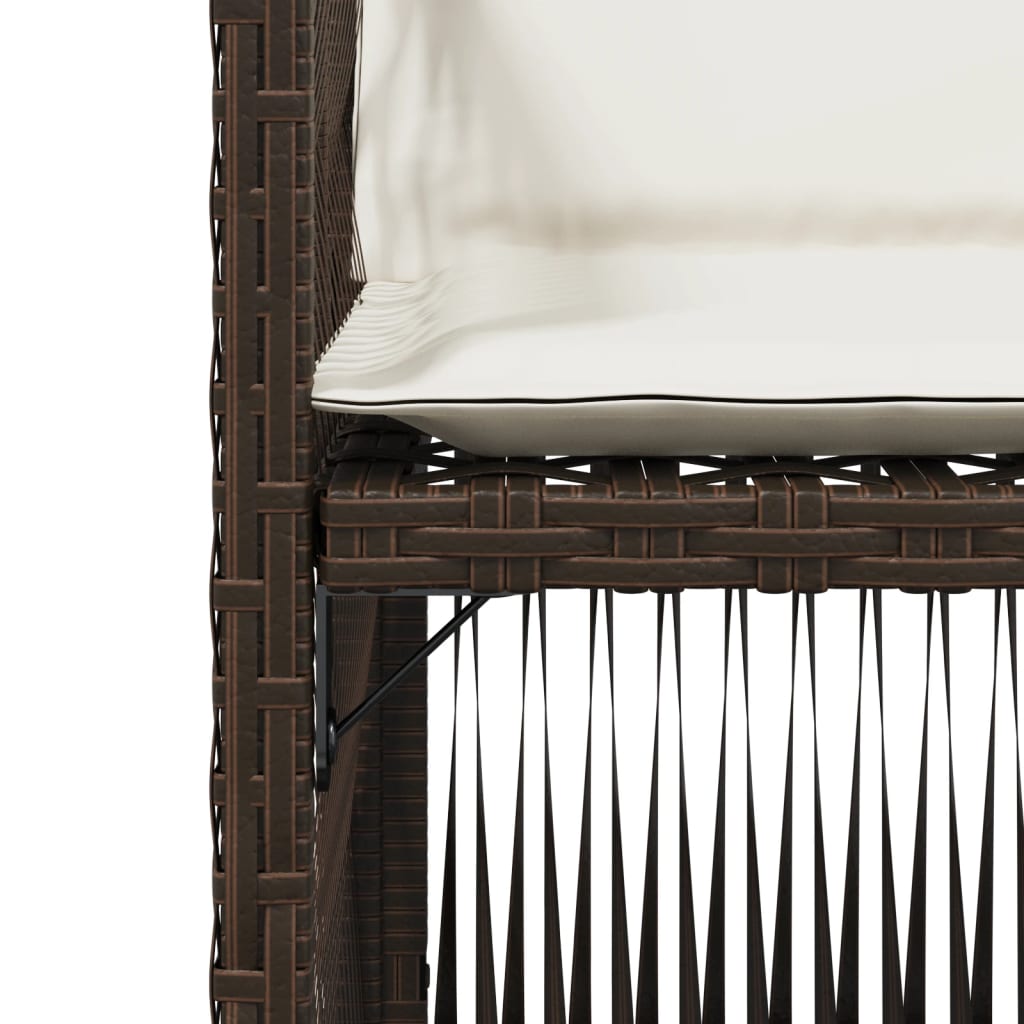 Gartenstühle mit Kissen 4 Stk. Braun Poly Rattan