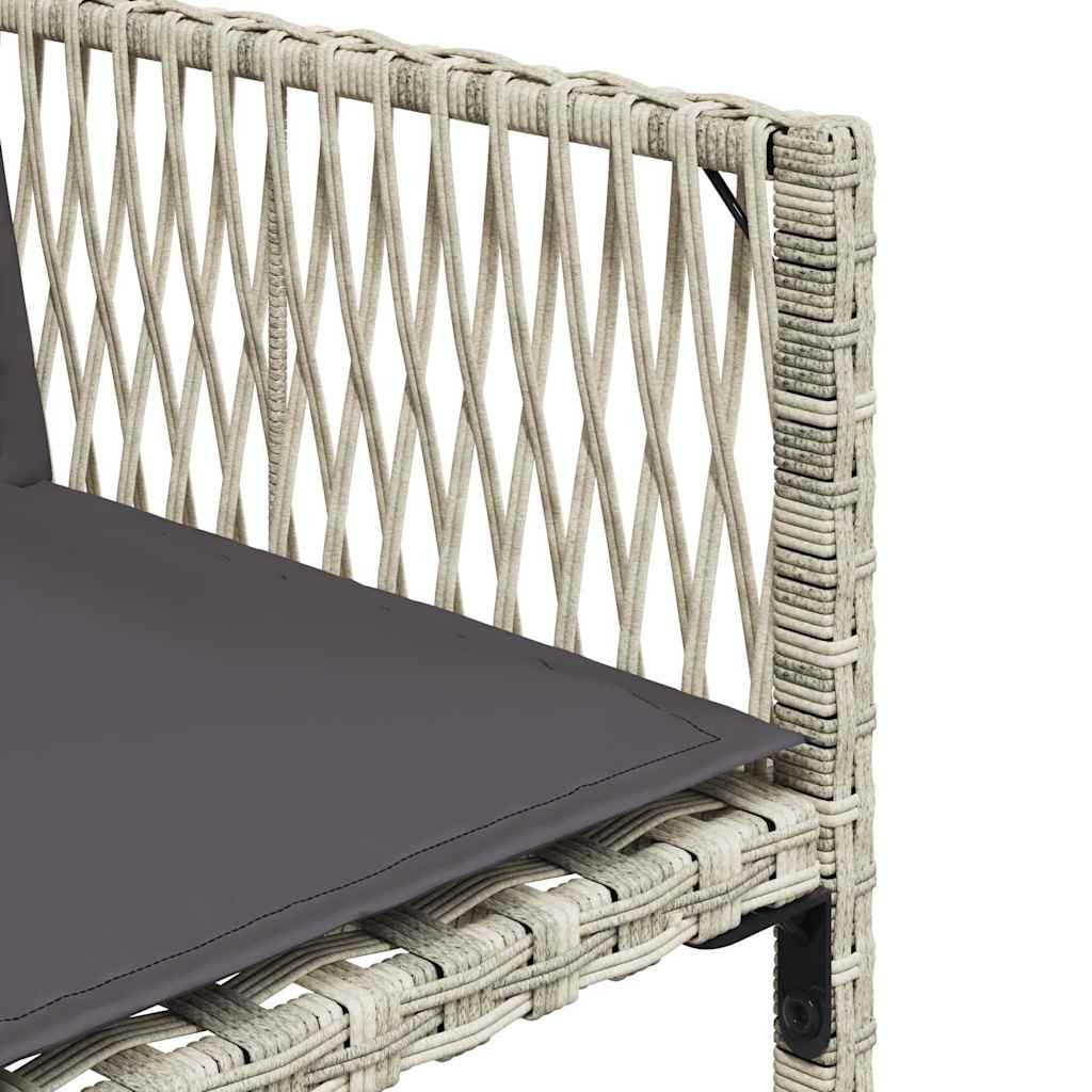 Gartenstühle mit Kissen 4 Stk. Hellgrau Poly Rattan