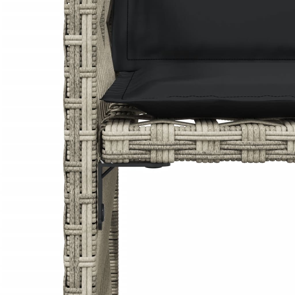 Gartenstühle mit Kissen 4 Stk. Hellgrau Poly Rattan