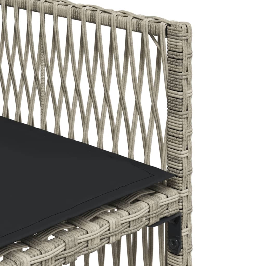 Gartenstühle mit Kissen 4 Stk. Hellgrau Poly Rattan