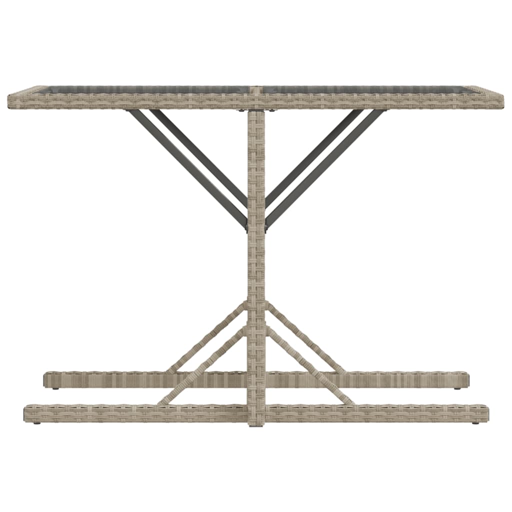 3-tlg. Bistro-Set mit Kissen Hellgrau Poly Rattan