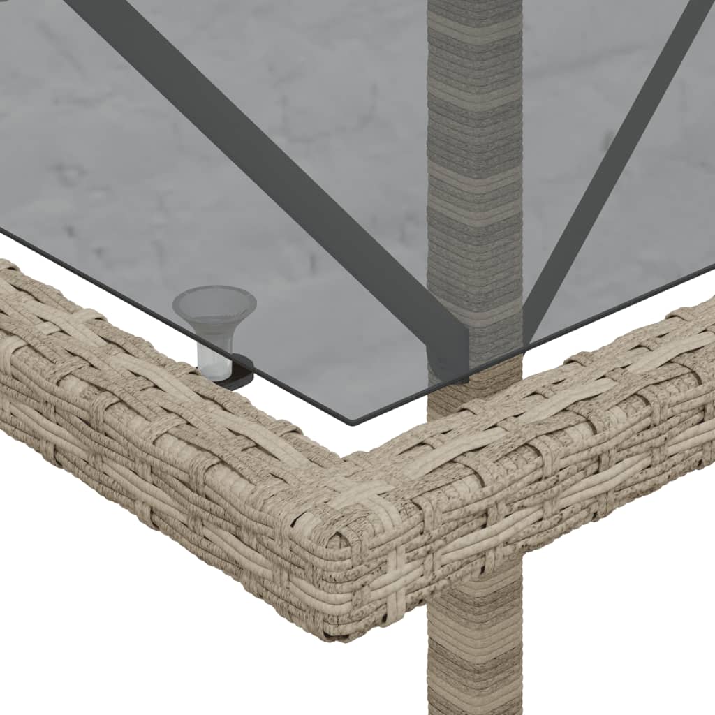 3-tlg. Bistro-Set mit Kissen Hellgrau Poly Rattan