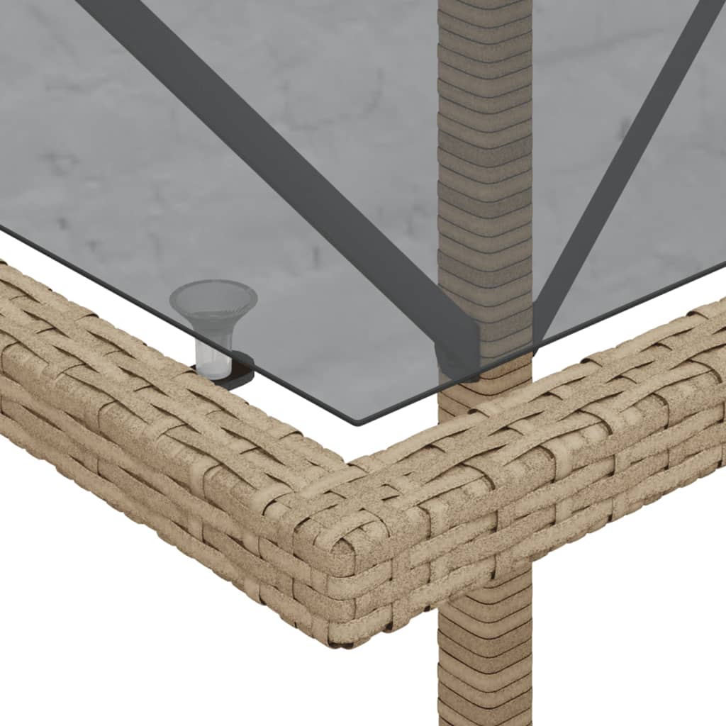 3-tlg. Bistro-Set mit Kissen Beigemischung Poly Rattan