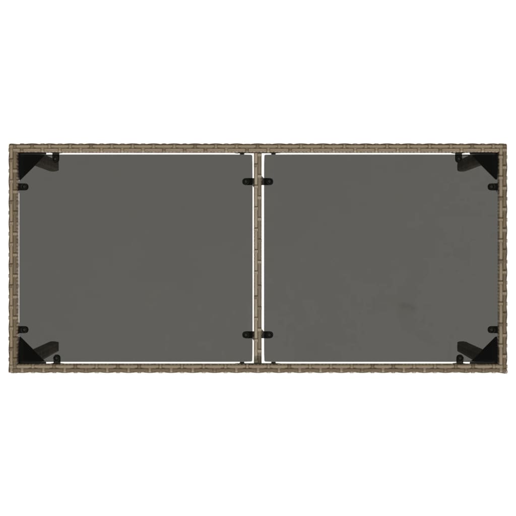 5-tlg. Garten-Essgruppe mit Kissen Grau Poly Rattan