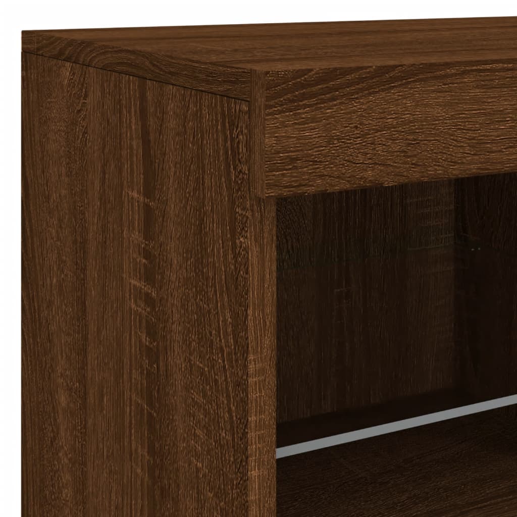 Sideboard mit LED-Leuchten Braun Eichen-Optik 81x37x67 cm