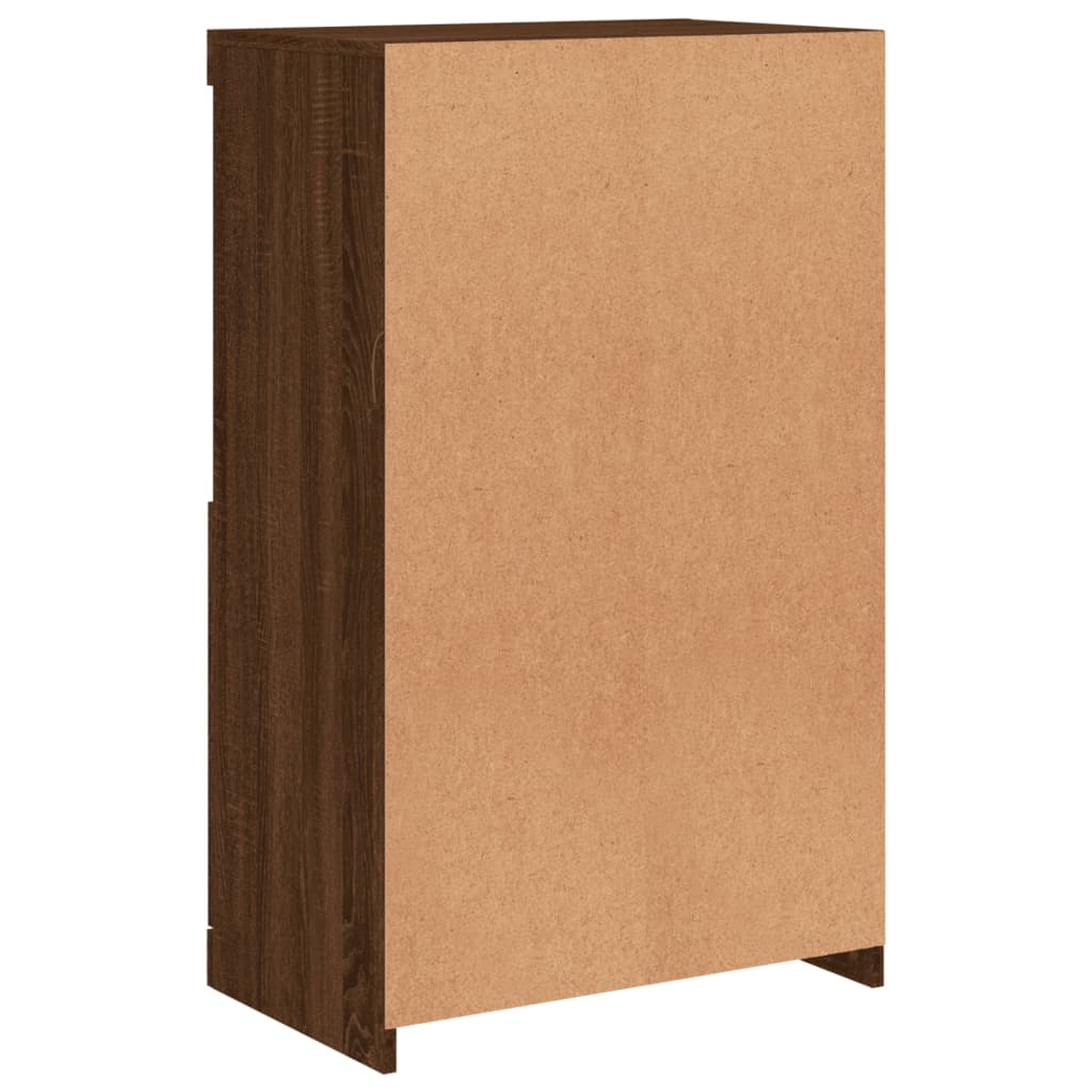 Sideboard mit LED-Leuchten Braun Eichen-Optik 60,5x37x100 cm