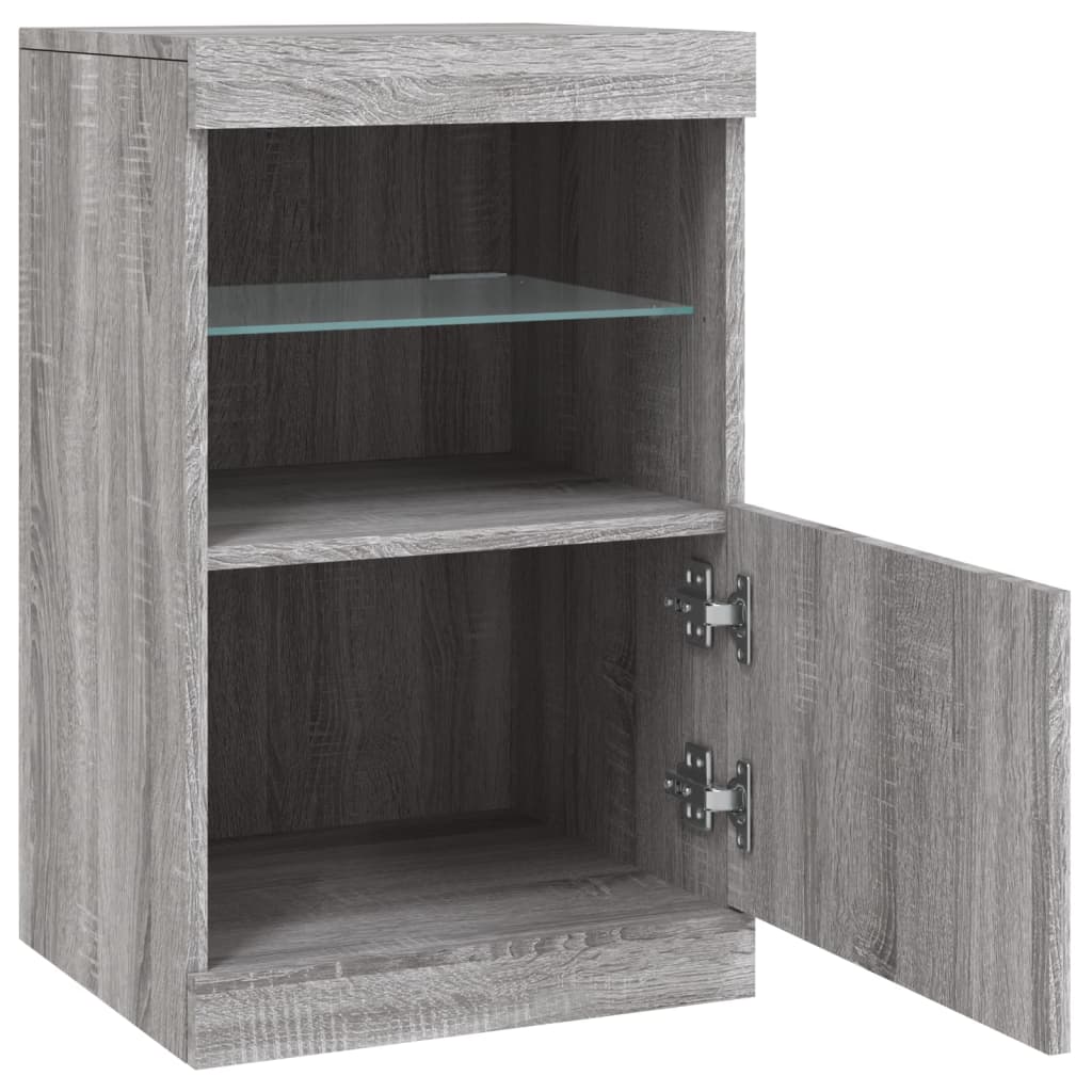 Sideboard mit LED-Leuchten Grau Sonoma 41x37x67 cm