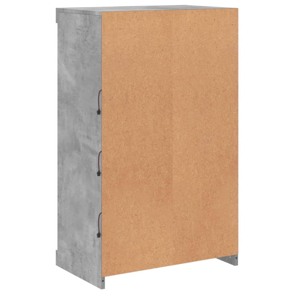 Sideboard mit LED-Leuchten Betongrau 60,5x37x100 cm