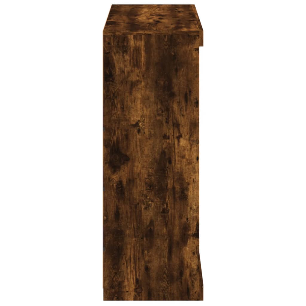 Sideboard mit LED-Leuchten Räuchereiche 81x37x100 cm