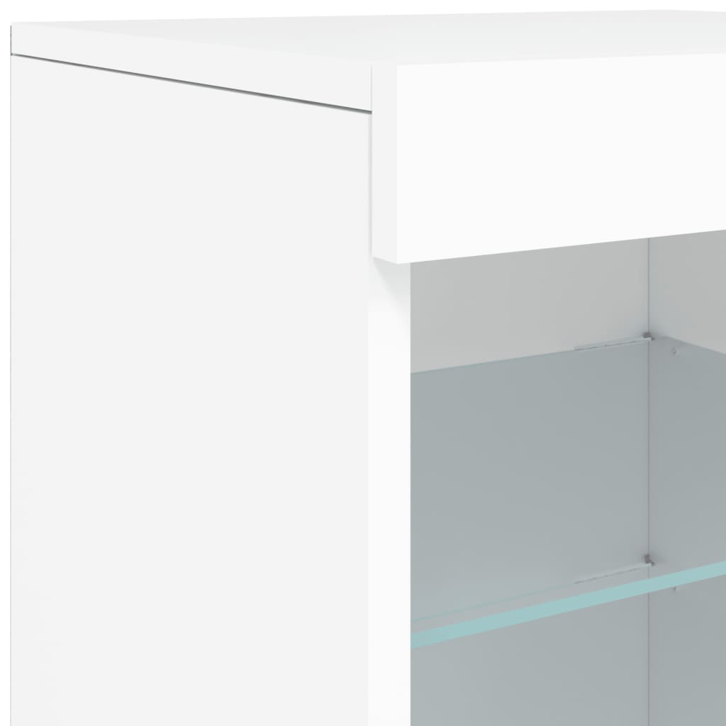 Sideboard mit LED-Leuchten Weiß 41x37x67 cm