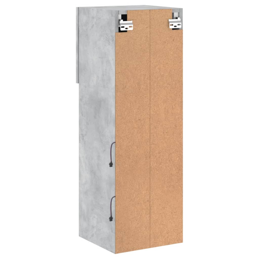 TV-Schränke mit LED-Leuchten 2 Stk. Betongrau 30,5x30x90 cm