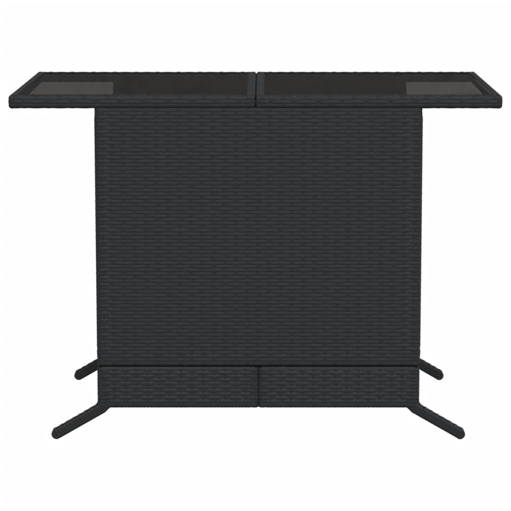 3-tlg. Bistro-Set mit Kissen Schwarz Poly Rattan