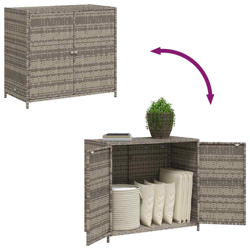 Gartenschrank Grau 83x45x76 cm Poly Rattan