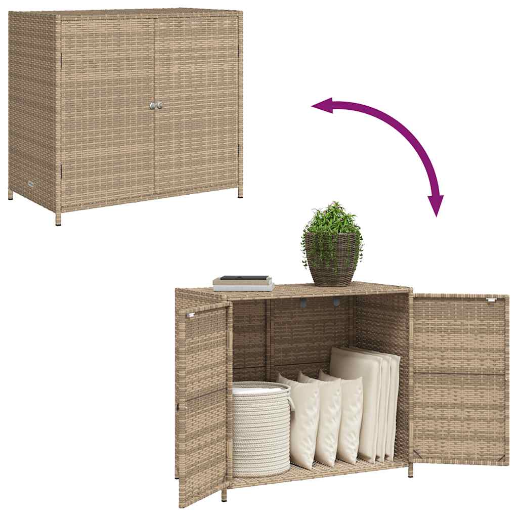 Gartenschrank Beige 83x45x76 cm Poly Rattan