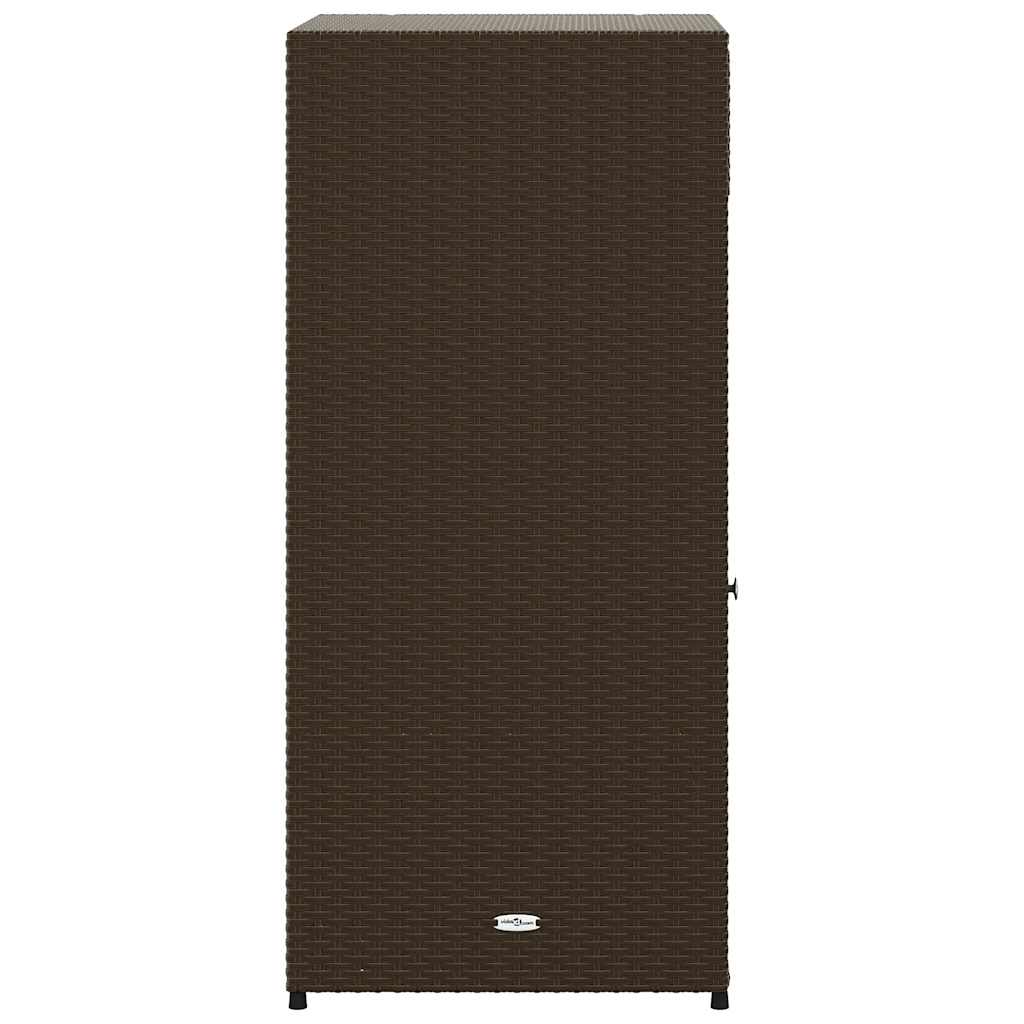 Gartenschrank Braun 55x55x111 cm Poly Rattan