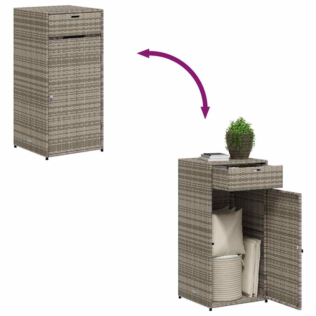 Gartenschrank Grau 55x55x111 cm Poly Rattan