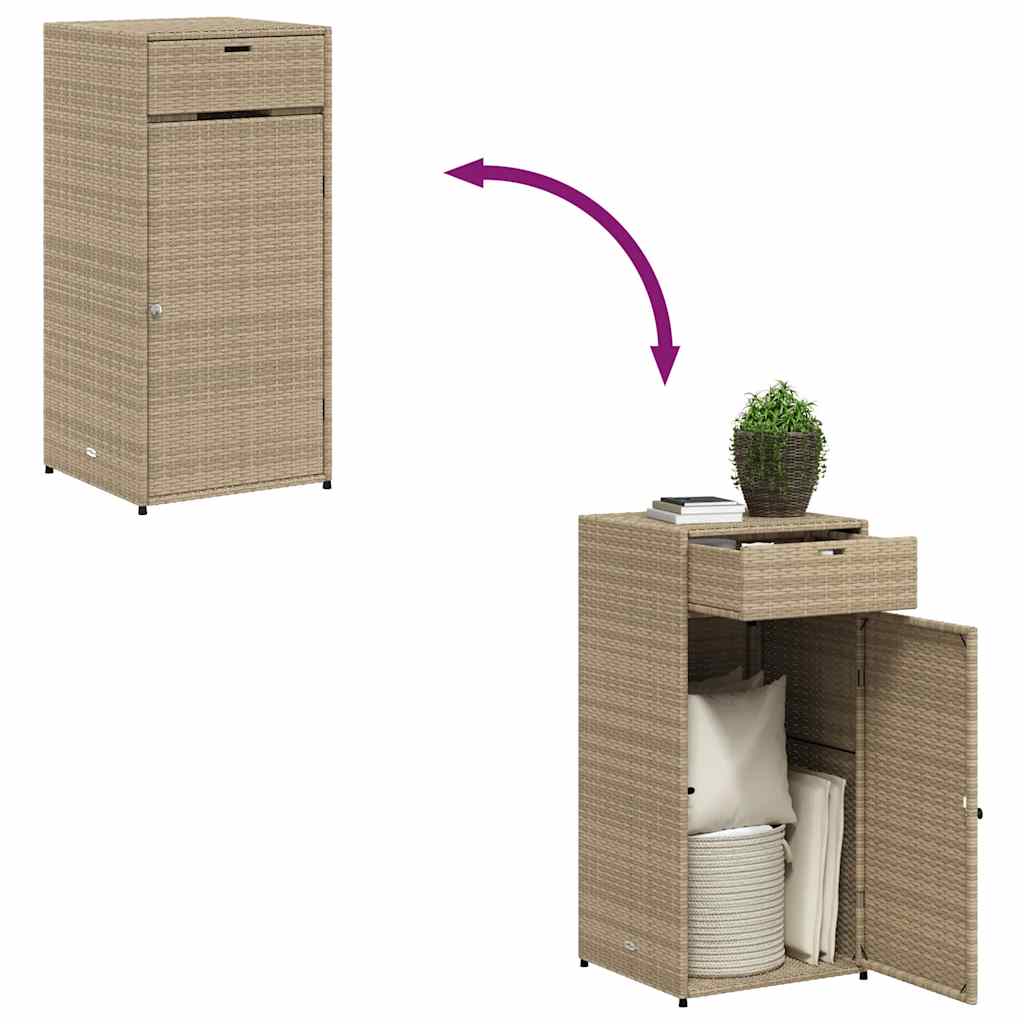 Gartenschrank Beige 55x55x111 cm Poly Rattan