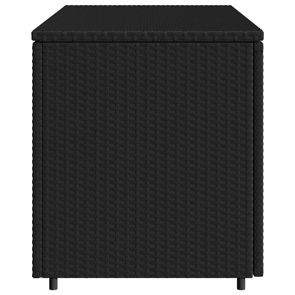 Gartenschrank Schwarz 110x55x60,5 cm Poly Rattan