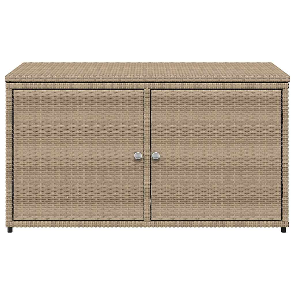 Gartenschrank Beige 110x55x60,5 cm Poly Rattan