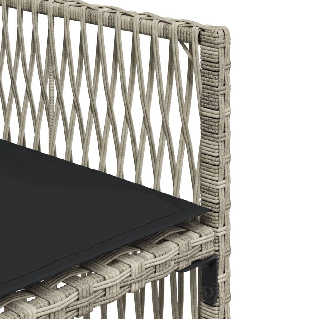 11-tlg. Garten-Essgruppe mit Kissen Hellgrau Poly Rattan