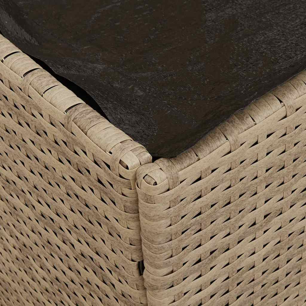 Kissenbox mit Speicher Beige 50 x 50 x 50 cm Poly-Rattan