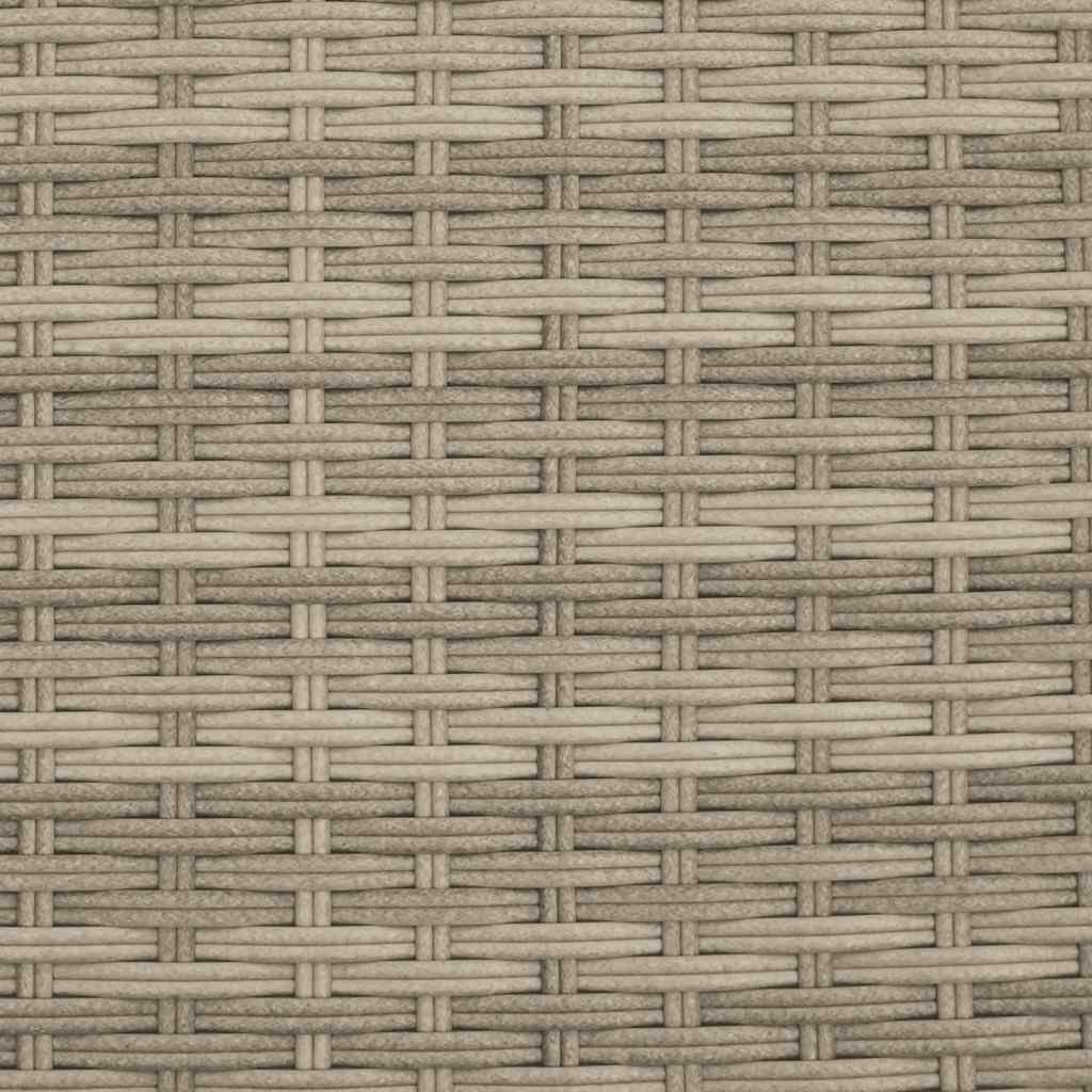 Gartensofa 2-Sitzer Sonnenschirm und Hocker Hellgrau Polyrattan