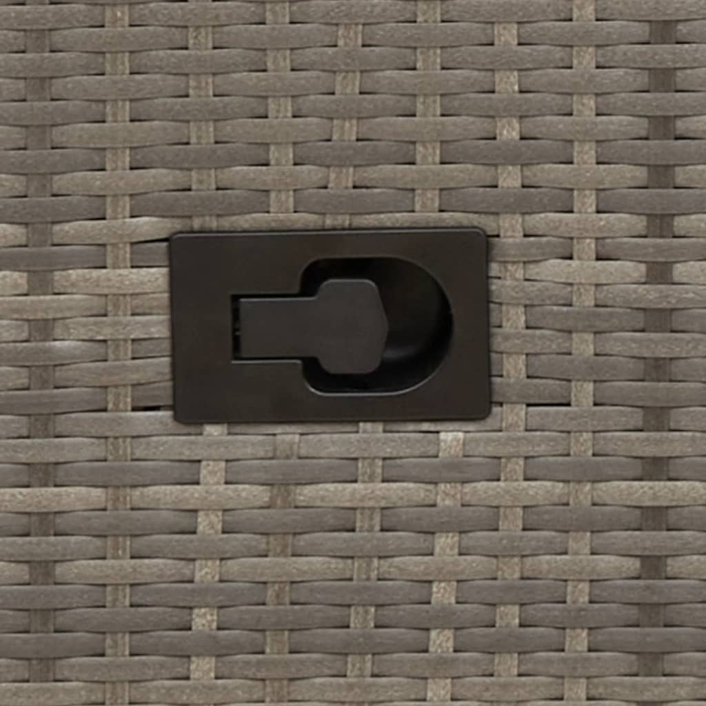 Gartenstühle Verstellbar 2 Stk. mit Kissen Grau Poly Rattan