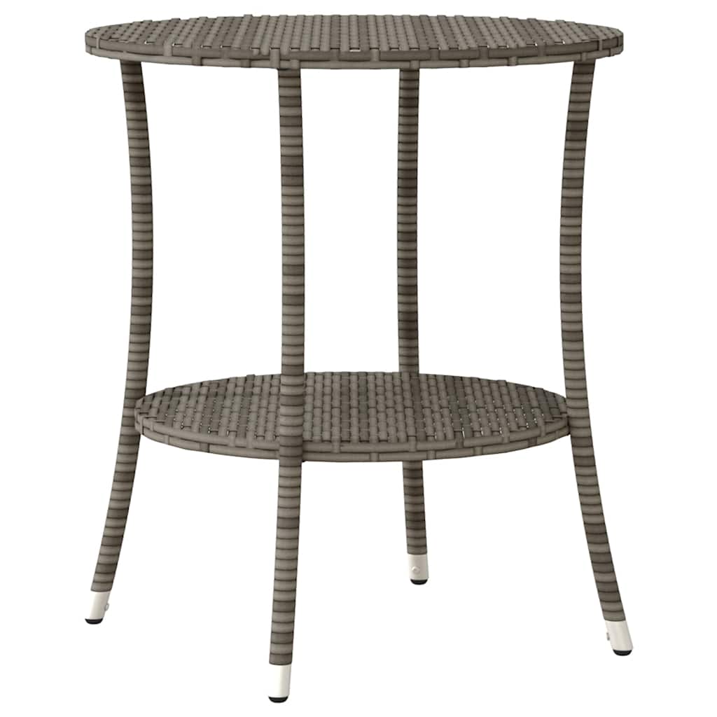 3-teiliges Bistro-Set mit Kissen Grau Poly Rattan