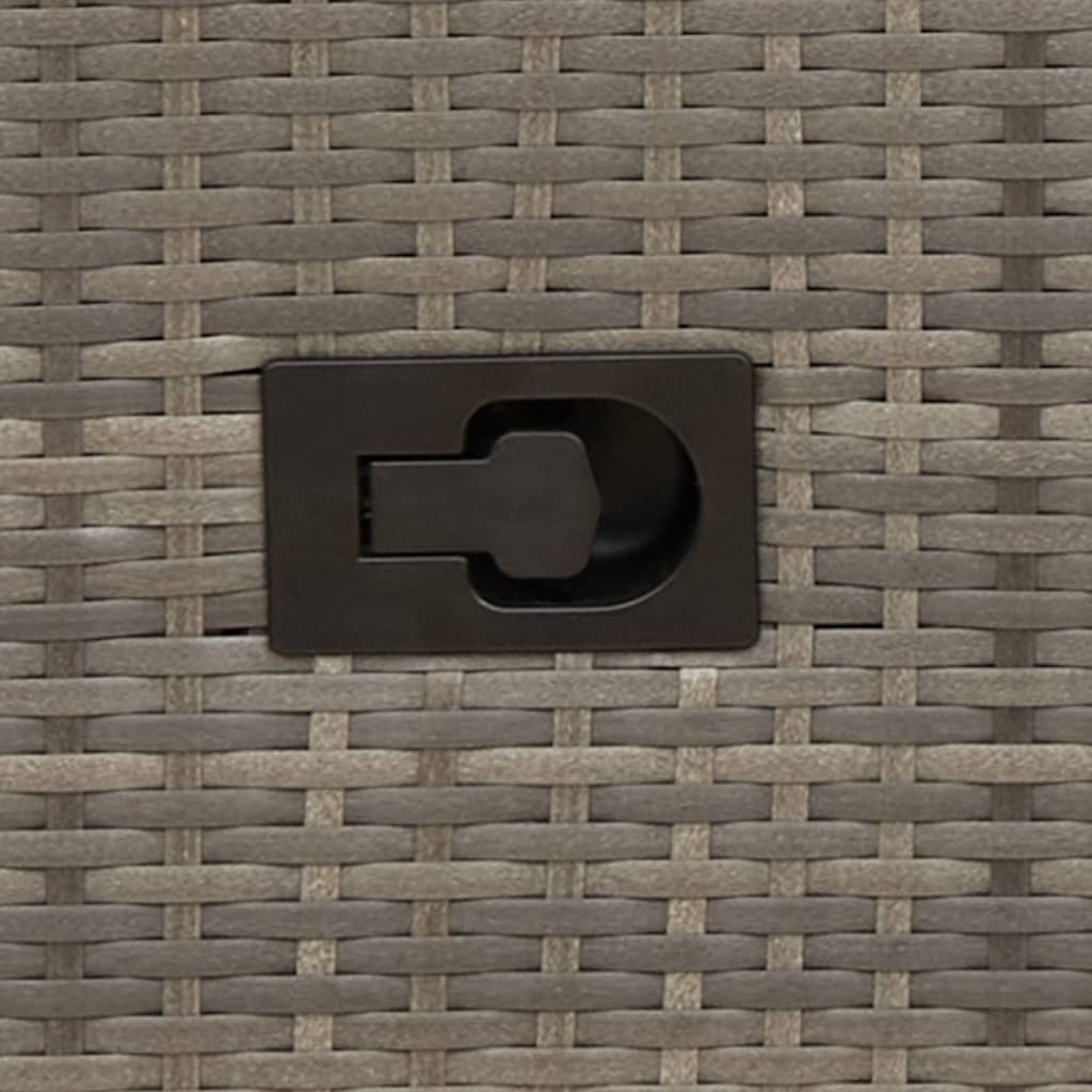 Gartensofa Verstellbar 2-Sitzer mit Tisch Grau Poly Rattan