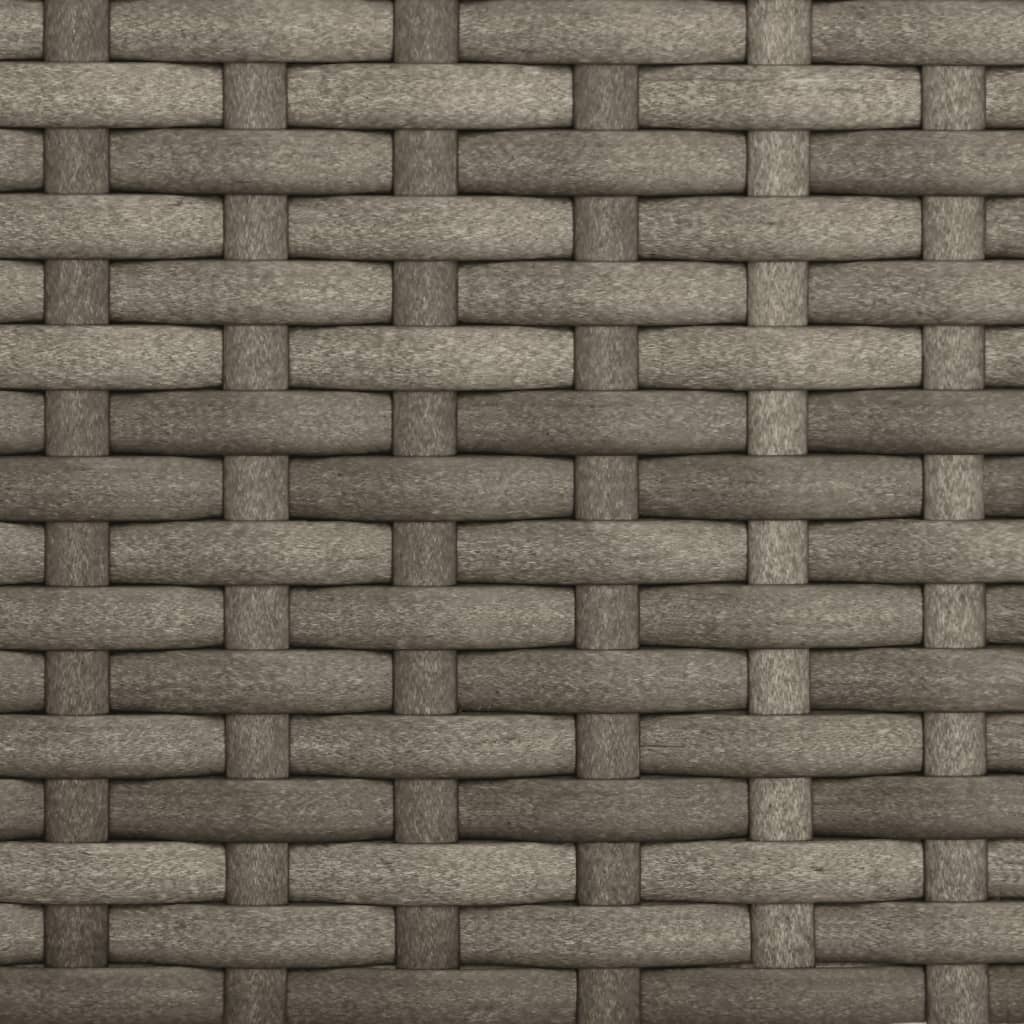 Gartensofa 3-Sitzer mit Baldachin und Hockern Grau Poly Rattan