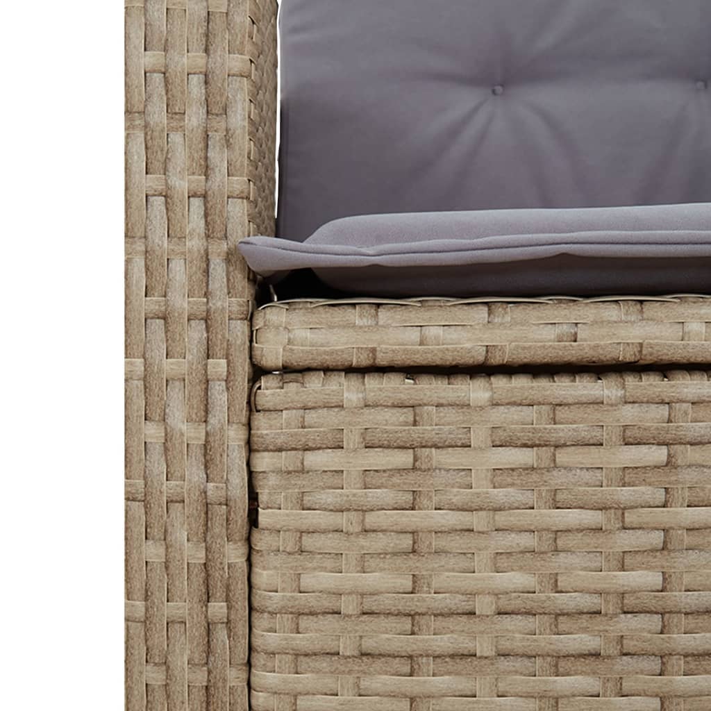 5-tlg. Garten-Essgruppe mit Kissen Beigemischung Poly Rattan