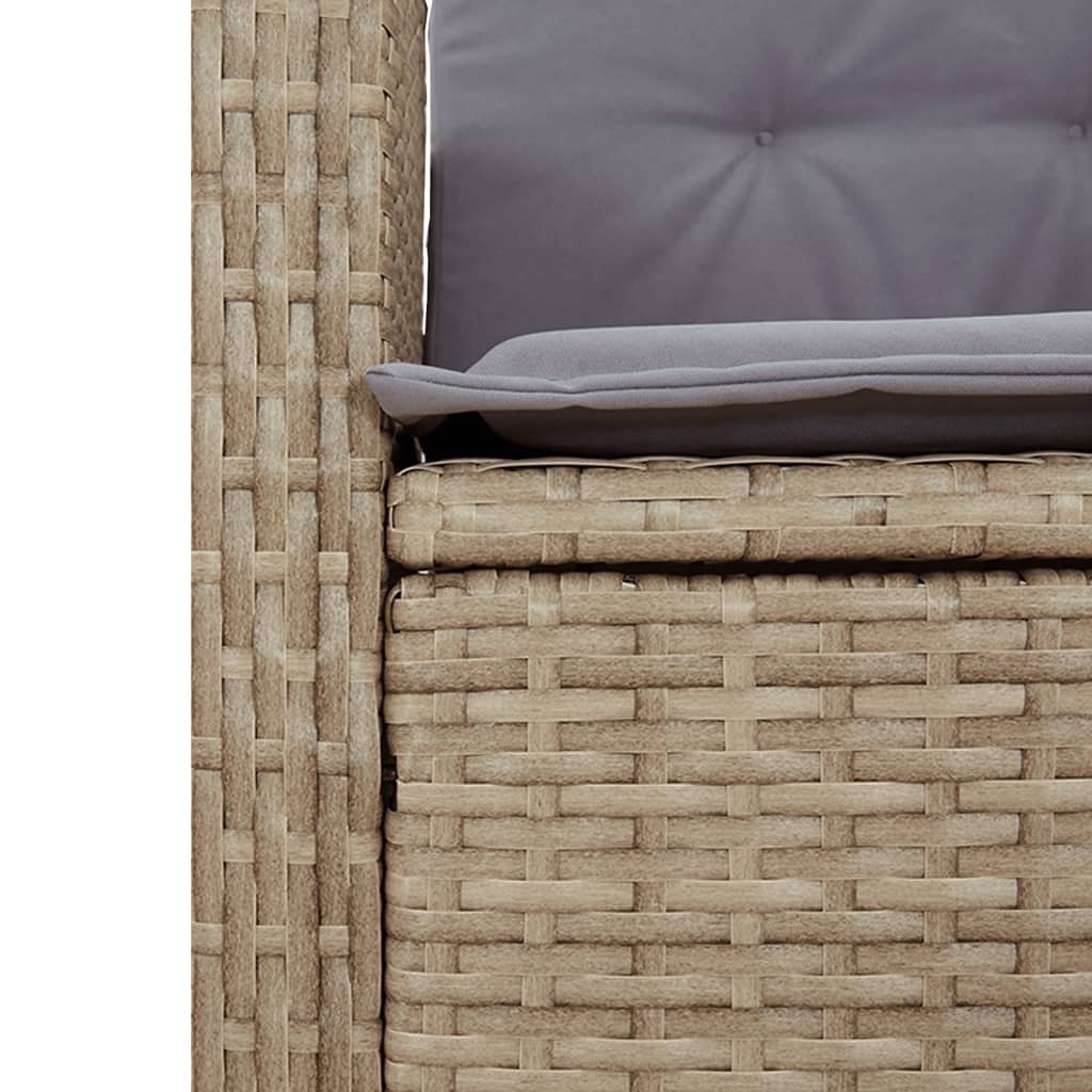 3-tlg. Garten-Essgruppe mit Kissen Beigemischung Poly Rattan