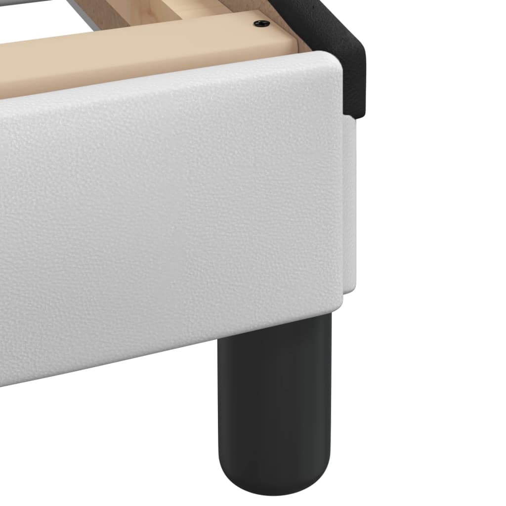 Bett mit Matratze "Hvar" Weiß und Schwarz 90x190 cm Kunstleder