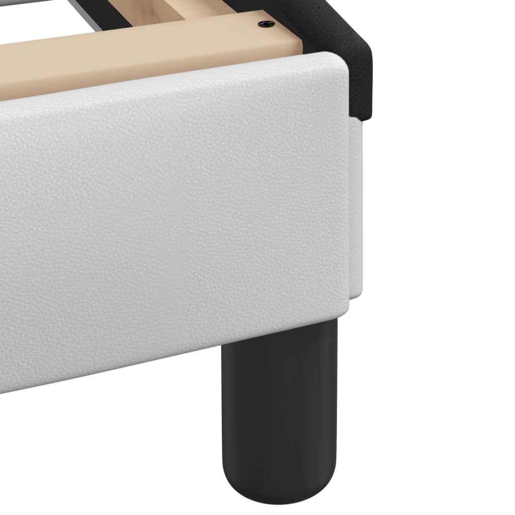 Bett mit Matratze "Hvar" Weiß und Schwarz 120x200 cm Kunstleder